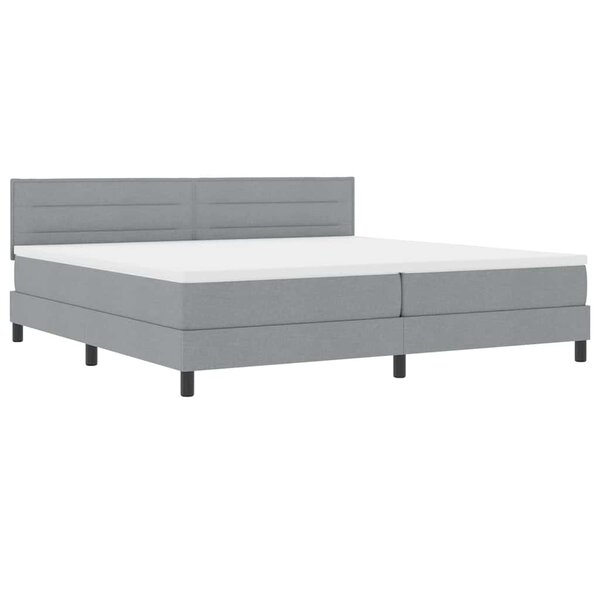 vidaXL Lit Box Spring avec Matelas Gris clair 200x200 cm Tissu