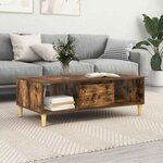 vidaXL Table basse Chêne fumé 103 5 x 60 x 35 cm Bois d'ingénierie