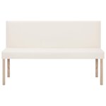 Banquette pouf tabouret meuble banc 139 cm crème synthétique 3002077