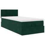 vidaXL Cadre de lit ottoman avec matelas vert foncé 90x200 cm velours