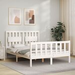 vidaXL Cadre de lit sans matelas blanc bois de pin massif