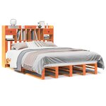 vidaXL Lit bibliothèque sans matelas cire marron 140x200 cm pin massif
