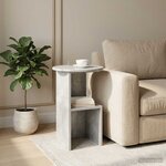 vidaXL Table d'appoint Gris béton Ø 39 5 x 55 cm Bois d'ingénierie