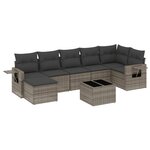 vidaXL Salon de jardin 8 Pièces avec coussins gris résine tressée