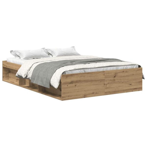 vidaXL Cadre de lit sans matelas chêne artisanal 120x200 cm