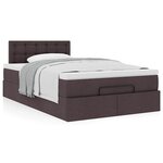 VidaXL Cadre de lit ottoman avec matelas marron foncé 120x190 cm tissu