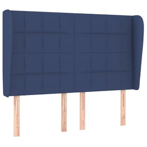 vidaXL Tête de lit avec oreilles Bleu 147x23x118/128 cm Tissu