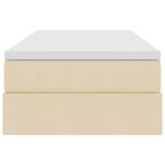 vidaXL Lit avec rangement et matelas Crème 90 x 190 cm Polyester