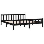 vidaXL Cadre de lit sans matelas noir bois massif 160x200 cm