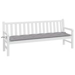 vidaXL Coussin de banc de jardin gris 200x50x7 cm tissu oxford
