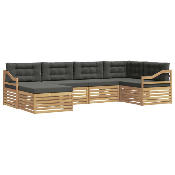 vidaXL Ensemble de canapés d'extérieur 6 pc Blanc et anthracite