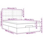 VidaXL Cadre de lit ottoman et matelas gris clair 140x200 cm tissu