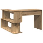 vidaXL Bureau d'angle chêne artisanal 200 5x50x76 cm bois d'ingénierie