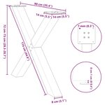 vidaXL Pieds de table à manger en forme de X  3 pièces  noir  90 x (72-73) cm  acier