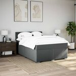 vidaXL Sommier à lattes de lit avec matelas Gris foncé 140x190cm Tissu