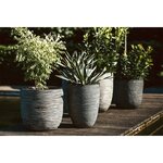 Capi Pot à fleurs Nature Rib élégant bas 46x58 cm anthracite KOFZ783