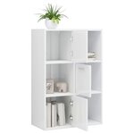 vidaXL Armoire de rangement Blanc brillant Bois d’ingénierie