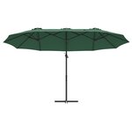 vidaXL Parasol cantilever de jardin Vert 372 x 198 x 253 cm