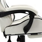 vidaXL Fauteuil de jeux vidéo et repose-pied Noir et blanc Similicuir