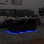 vidaXL Table basse avec lumières LED noir 90x49x40 cm