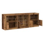 vidaXL Buffet avec lumières LED Bois ancien 181 5x37x67 cm Bois recyclé