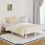 vidaXL Cadre de lit sans matelas bois de pin massif 120x200 cm blanc