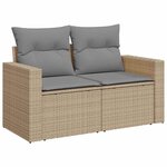 vidaXL Salon de jardin avec coussins 8 Pièces beige résine tressée acacia