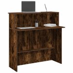 vidaXL Bureau de réception chêne fumé 100x50x103 5cm bois d'ingénierie