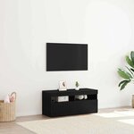 vidaXL Meuble TV Chêne noir 90 x 35 x 40 cm Bois d'ingénierie