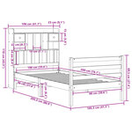 vidaXL Lit bibliothèque sans matelas cire marron 100x200 cm pin massif