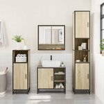 vidaXL Ensemble de meubles de salle de bain 4 Pièces chêne sonoma