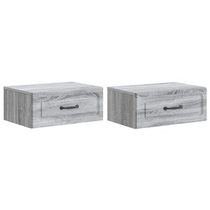 vidaXL Cabinet de chevet mural 2 pièces Sonoma gris 49 x 34 5 x 20 cm