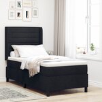 Lit à ressorts vidaXL avec matelas noir 100x200 cm en tissu