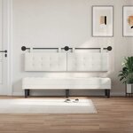 vidaXL Tête de lit suspendue Avec lumière LED Blanc Simili cuir