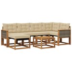 vidaXL Ensemble de canapés d'extérieur 7 Pièces Naturel et Beige