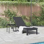 vidaXL Transat 1-personne Noir 206 x 62.5 x 74 cm polyrotin