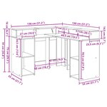 vidaXL Bureau Chêne noir 130x130x91 cm Bois d'ingénierie
