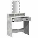 vidaXL Table de Toilette Gris 79 x 41 x 140 cm Bois d'ingénierie