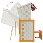 vidaXL Strandkorb avec auvent résine tressée bois solide rouge blanc