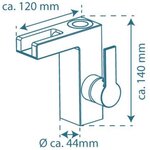SCHÜTTE Mitigeur de lavabo à LED avec bec verseur ORINOCO chrome