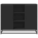 vidaXL Buffet noir 92x35x76 cm bois d’ingénierie