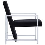 vidaXL Fauteuil avec pieds chromés Noir Velours