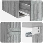 vidaXL Cabinet de chevet mural Sonoma gris 33 x 34 5 x 40 cm