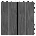 vidaXL Carreau de terrasse en relief 11 Pièces WPC 30x30 cm 1 m² Noir