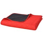 vidaXL Couvre-lit matelassé double-face Rouge et noir 230x260 cm