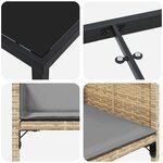 vidaXL Ensemble de salle à manger pour jardin 9 Pièces Beige polyrotin