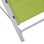 vidaXL Chaises longues lot de 2 avec table Aluminium Vert
