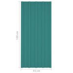 vidaXL Panneaux de toiture 12 Pièces Acier galvanisé Vert 100x45 cm