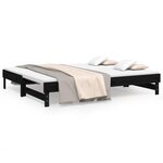 vidaXL Lit coulissant sans matelas noir 2x(80x200)cm