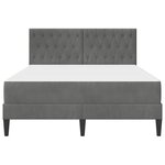 vidaXL Cadre de lit avec matelas Gris foncé 160 x 200 cm Velours